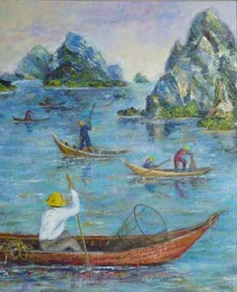 Les pêcheurs Baie de Phang-Nga